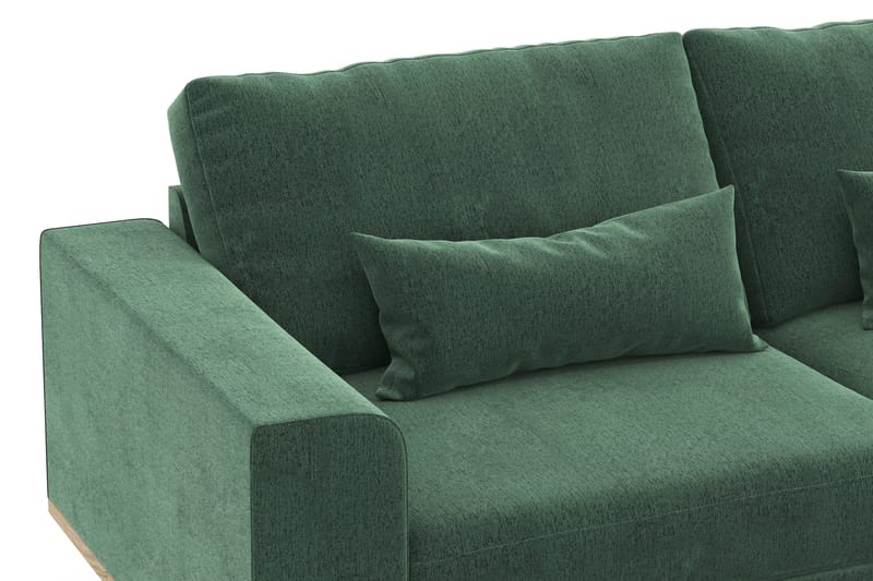 Copenhagen 4-sits Högervänd L-formad Schäslongsoffa i Sammet - Mörkgrön - Products - Möbler - Soffa - Divansoffa & schäslongsoffa - 4 sits soffa med divan
