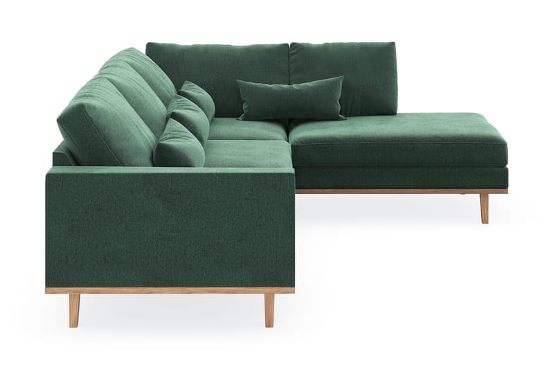 Copenhagen 4-sits Högervänd L-formad Schäslongsoffa i Sammet - Mörkgrön - Products - Möbler - Soffa - Divansoffa & schäslongsoffa - 4 sits soffa med divan