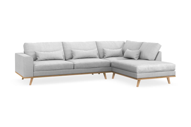Copenhagen 4-sits Högervänd L-formad Schäslongsoffa i Tyg - Ljusgrå - Products - Möbler - Soffa - Divansoffa & schäslongsoffa - 4 sits soffa med divan