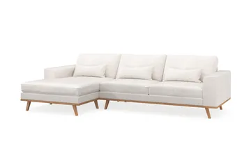 Copenhagen 4-sits Vänstervänd L-formad Divansoffa i Bouclé - Vit - Products - Möbler - Soffa - Divansoffa & schäslongsoffa - 4 sits soffa med divan