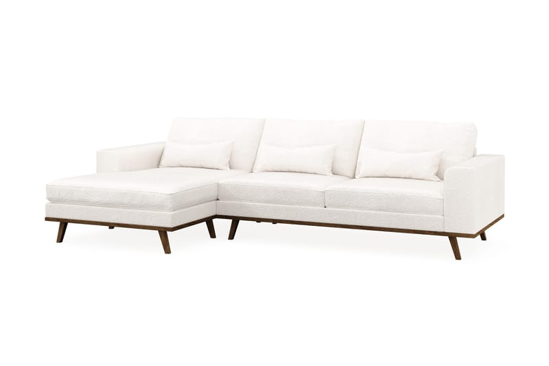 Copenhagen 4-sits Vänstervänd L-formad Divansoffa i Bouclé - Vit - Products - Möbler - Soffa - Divansoffa & schäslongsoffa - 4 sits soffa med divan
