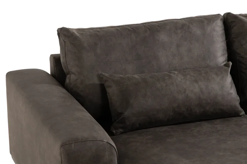 Copenhagen 4-sits Vänstervänd L-formad Divansoffa i Konstläder - Mörkgrå - Products - Möbler - Soffa - Divansoffa & schäslongsoffa - 4 sits soffa med divan
