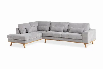 Copenhagen 4-sits Vänstervänd L-formad Divansoffa i Manchester - Ljusgrå - Products - Möbler - Soffa - Divansoffa & schäslongsoffa - 4 sits soffa med divan
