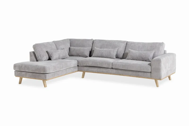 Copenhagen 4-sits Vänstervänd L-formad Divansoffa i Manchester - Ljusgrå - Products - Möbler - Soffa - Divansoffa & schäslongsoffa - 4 sits soffa med divan