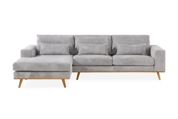 Copenhagen 4-sits Vänstervänd L-formad Divansoffa i Manchester - Ljusgrå - Products - Möbler - Soffa - Divansoffa & schäslongsoffa - 4 sits soffa med divan