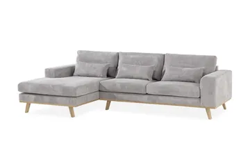Copenhagen 4-sits Vänstervänd L-formad Divansoffa i Manchester - Ljusgrå - Products - Möbler - Soffa - Divansoffa & schäslongsoffa - 4 sits soffa med divan