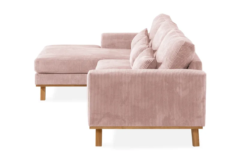 Copenhagen 4-sits Vänstervänd L-formad Divansoffa i Manchester - Rosa - Products - Möbler - Soffa - Divansoffa & schäslongsoffa - 4 sits soffa med divan