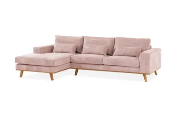 Copenhagen 4-sits Vänstervänd L-formad Divansoffa i Manchester - Rosa - Products - Möbler - Soffa - Divansoffa & schäslongsoffa - 4 sits soffa med divan