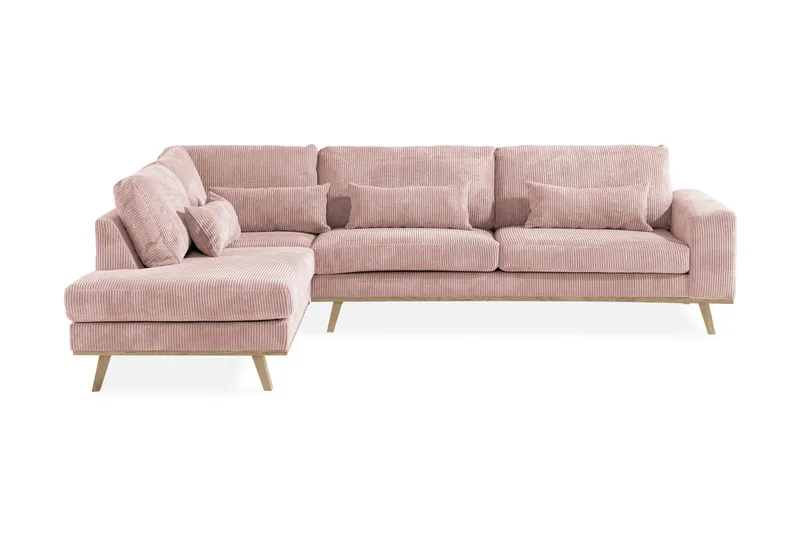 Copenhagen 4-sits Vänstervänd L-formad Divansoffa i Manchester - Rosa - Products - Möbler - Soffa - Divansoffa & schäslongsoffa - 4 sits soffa med divan