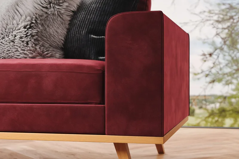 Copenhagen 4-sits Vänstervänd L-formad Divansoffa i Sammet - Lila - Products - Möbler - Soffa - Divansoffa & schäslongsoffa - 4 sits soffa med divan
