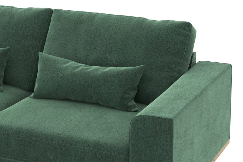 Copenhagen 4-sits Vänstervänd L-formad Divansoffa i Sammet - Mörkgrön - Products - Möbler - Soffa - Divansoffa & schäslongsoffa - 4 sits soffa med divan