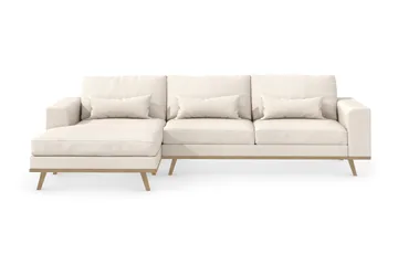 Copenhagen 4-sits Vänstervänd L-formad Divansoffa i Tyg - Beige - Products - Möbler - Soffa - Divansoffa & schäslongsoffa - 4 sits soffa med divan