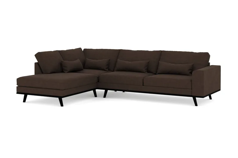 Copenhagen 4-sits Vänstervänd L-formad Divansoffa i Tyg - Brun - Products - Möbler - Soffa - Divansoffa & schäslongsoffa - 4 sits soffa med divan
