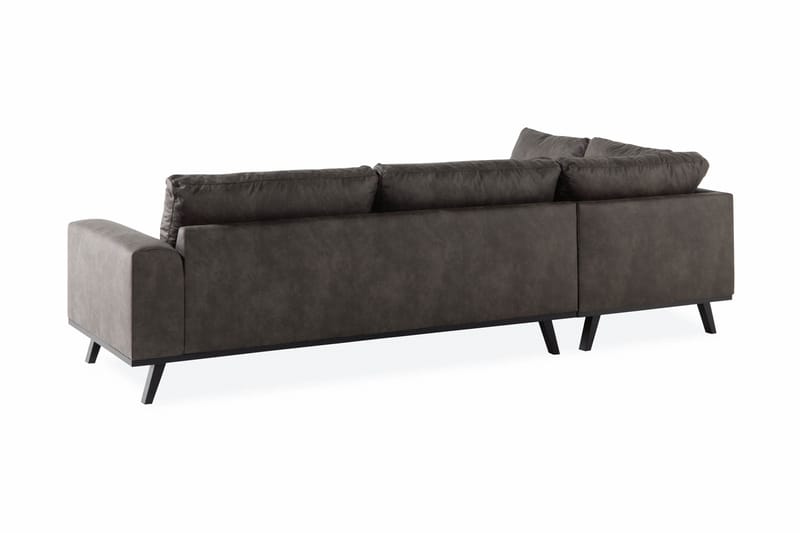 Copenhagen 4-sits Vänstervänd L-formad Schäslongsoffa i Konstläder - Mörkgrå - Products - Möbler - Soffa - Divansoffa & schäslongsoffa - 4 sits soffa med divan