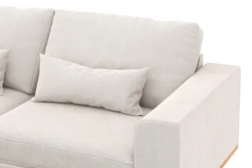 Copenhagen 4-sits Vänstervänd L-formad Schäslongsoffa i Sammet - Krämvit - Products - Möbler - Soffa - Divansoffa & schäslongsoffa - 4 sits soffa med divan