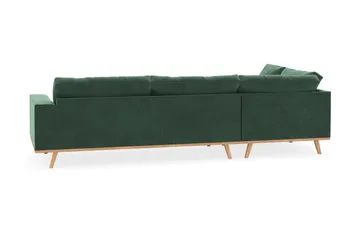 Copenhagen 4-sits Vänstervänd L-formad Schäslongsoffa i Sammet - Mörkgrön - Products - Möbler - Soffa - Divansoffa & schäslongsoffa - 4 sits soffa med divan