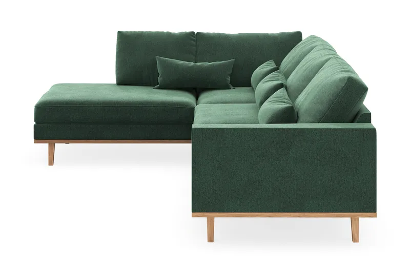 Copenhagen 4-sits Vänstervänd L-formad Schäslongsoffa i Sammet - Mörkgrön - Products - Möbler - Soffa - Divansoffa & schäslongsoffa - 4 sits soffa med divan