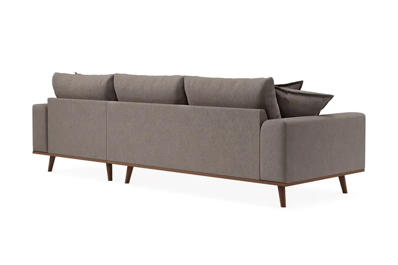 Copenhagen Premium 4-sits Högervänd L-formad Djup Divansoffa i Tyg - Brun - Products - Möbler - Soffa - Divansoffa & schäslongsoffa - 3 sits soffa med divan