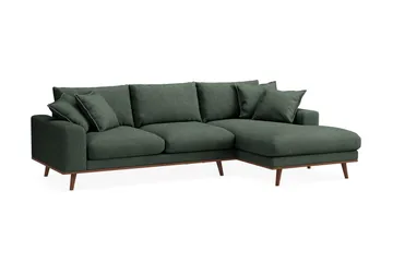 Copenhagen Premium 4-sits Högervänd L-formad Djup Divansoffa i Tyg - Grön - Products - Möbler - Soffa - Divansoffa & schäslongsoffa - 3 sits soffa med divan