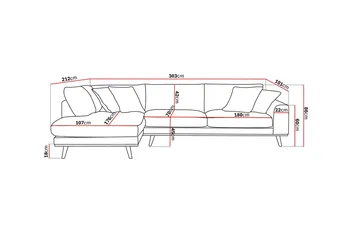 Copenhagen Premium 4-sits Vänstervänd L-formad Djup Schäslongsoffa i Tyg - Ljusbrun - Products - Möbler - Soffa - Divansoffa & schäslongsoffa - 4 sits soffa med divan