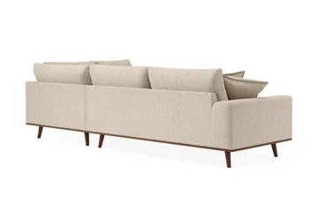 Copenhagen Premium 4-sits Högervänd L-formad Djup Schäslongsoffa i Chenille - Beige - Products - Möbler - Soffa - Divansoffa & schäslongsoffa - 4 sits soffa med divan