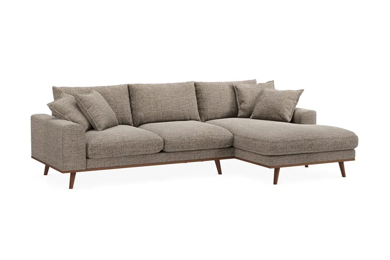 Copenhagen Premium 4-sits Högervänd L-formad Djup Divansoffa i Chenille - Brun - Products - Möbler - Soffa - Divansoffa & schäslongsoffa - 4 sits soffa med divan