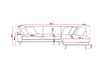 Copenhagen Premium 4-sits Högervänd L-formad Djup Schäslongsoffa i Tyg - Brun - Products - Möbler - Soffa - Divansoffa & schäslongsoffa - 4 sits soffa med divan