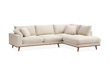 Copenhagen Premium 4-sits Högervänd L-formad Djup Schäslongsoffa i Chenille - Ljusbeige - Products - Möbler - Soffa - Divansoffa & schäslongsoffa - 4 sits soffa med divan
