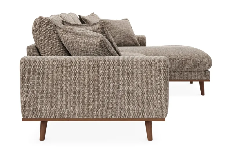Copenhagen Premium 4-sits Högervänd L-formad Djup Divansoffa i Chenille - Brun - Products - Möbler - Soffa - Divansoffa & schäslongsoffa - 4 sits soffa med divan