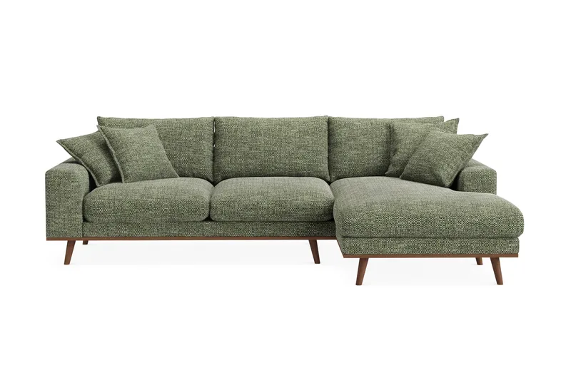 Copenhagen Premium 4-sits Högervänd L-formad Djup Divansoffa i Chenille - Grön - Products - Möbler - Soffa - Divansoffa & schäslongsoffa - 4 sits soffa med divan