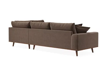 Copenhagen Premium 4-sits Högervänd L-formad Djup Schäslongsoffa i Tyg - Mörkbrun - Products - Möbler - Soffa - Divansoffa & schäslongsoffa - 4 sits soffa med divan