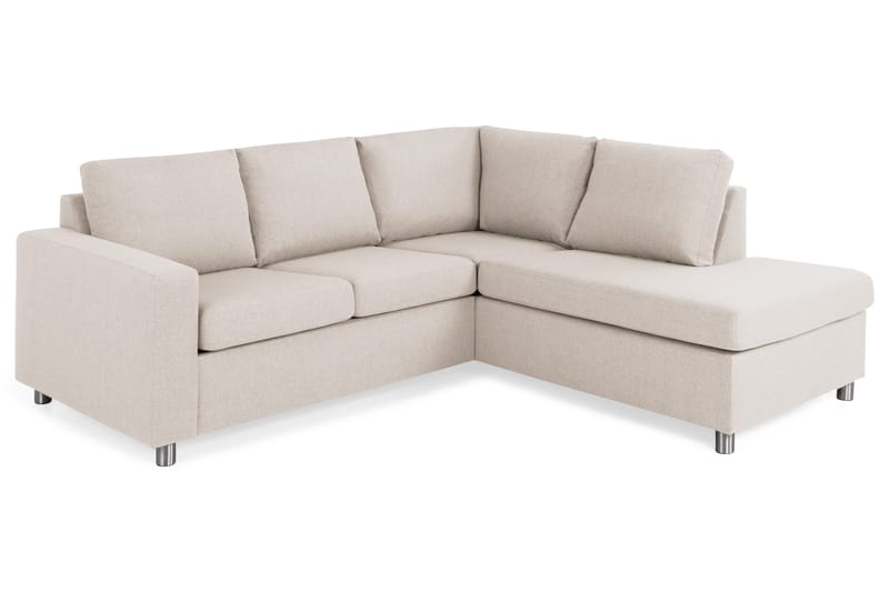 Crazy 3-sits Högervänd L-formad Schäslongsoffa i Tyg, Beige