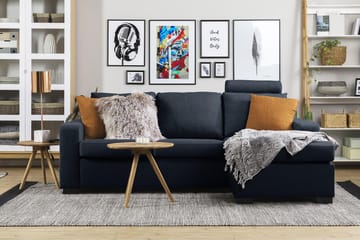 Crazy 3-sits Vändbar L-formad Divansoffa i Tyg - Blå - Products - Möbler - Soffa - Divansoffa & schäslongsoffa - 3 sits soffa med divan
