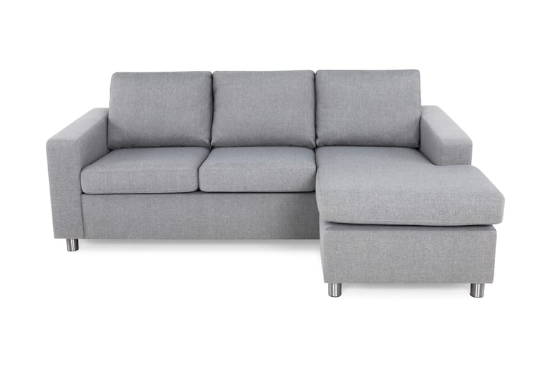 Crazy 3-sits Vändbar L-formad Divansoffa i Tyg, Grå