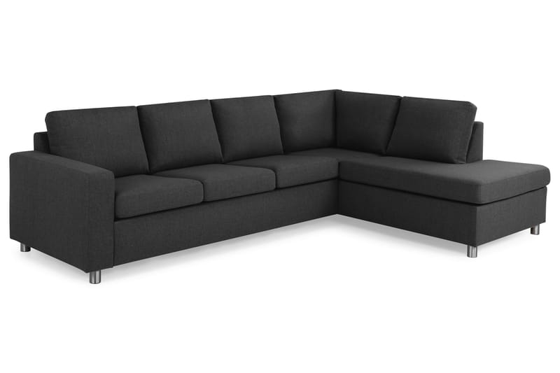 Crazy 4-sits Högervänd L-formad Schäslongsoffa i Tyg - Antracit - Products - Möbler - Soffa - Divansoffa & schäslongsoffa - 3 sits soffa med divan