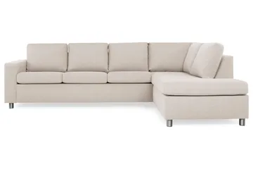 Crazy 4-sits Högervänd L-formad Schäslongsoffa i Tyg - Beige - Products - Möbler - Soffa - Divansoffa & schäslongsoffa - 3 sits soffa med divan