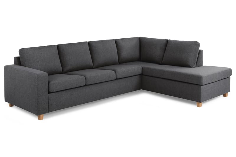 Crazy 4-sits Högervänd L-formad Schäslongsoffa i Tyg - Mörkgrå - Products - Möbler - Soffa - Divansoffa & schäslongsoffa - 3 sits soffa med divan