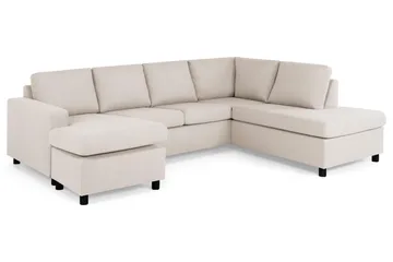 Crazy 4-sits Högervänd U-formad Large Soffa med Divan och Schäslong i Tyg - Beige - Products - Möbler - Soffa - Divansoffa & schäslongsoffa - 4 sits soffa med divan