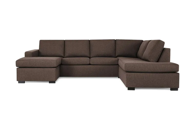 Crazy 4-sits Högervänd U-formad Large Soffa med Divan och Schäslong i Tyg - Brun - Products - Möbler - Soffa - Divansoffa & schäslongsoffa - 4 sits soffa med divan