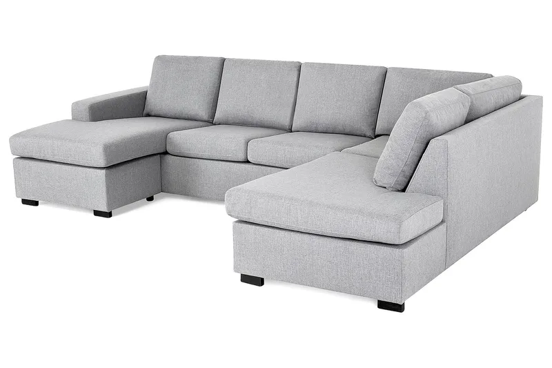 Crazy 4-sits Högervänd U-formad Large Soffa med Divan och Schäslong i Tyg - Grå - Products - Möbler - Soffa - Divansoffa & schäslongsoffa - 4 sits soffa med divan