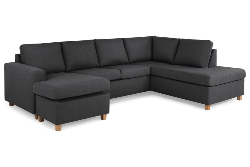 Crazy 4-sits Högervänd U-formad Large Soffa med Divan och Schäslong i Tyg - Mörkgrå - Products - Möbler - Soffa - Divansoffa & schäslongsoffa - 4 sits soffa med divan