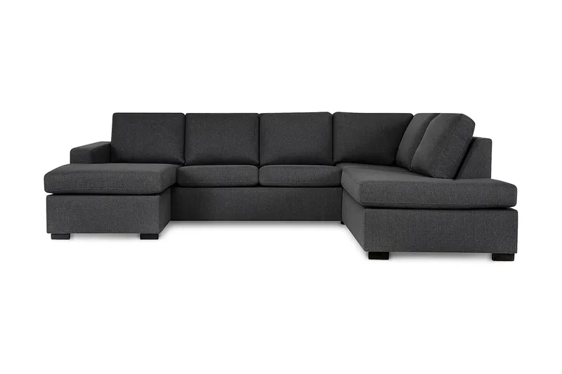 Crazy 4-sits Högervänd U-formad Large Soffa med Divan och Schäslong i Tyg - Mörkgrå - Products - Möbler - Soffa - Divansoffa & schäslongsoffa - 4 sits soffa med divan