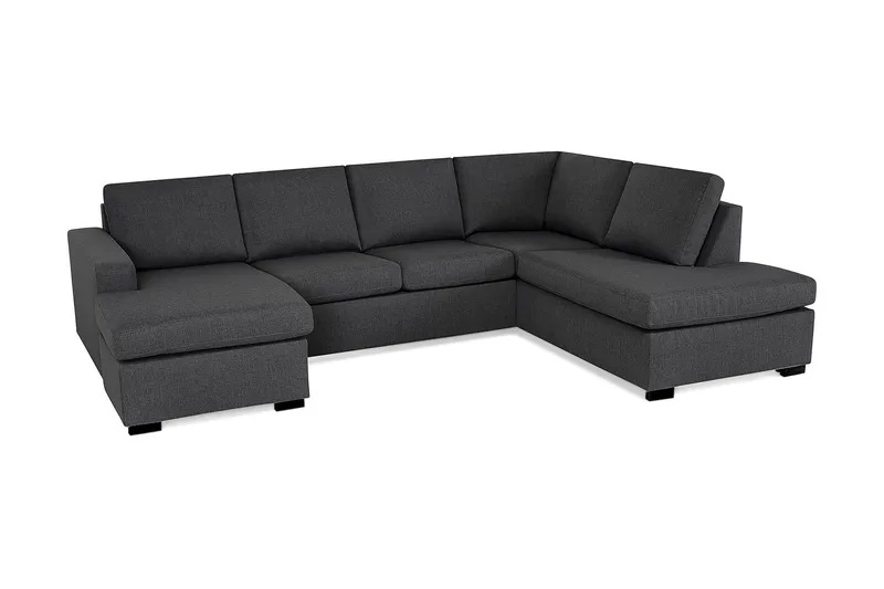 Crazy 4-sits Högervänd U-formad Large Soffa med Divan och Schäslong i Tyg - Mörkgrå - Products - Möbler - Soffa - Divansoffa & schäslongsoffa - 4 sits soffa med divan