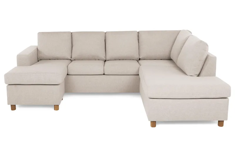 Crazy 4-sits Högervänd U-formad Small Soffa med Divan och Schäslong i Tyg - Beige - Products - Möbler - Soffa - Divansoffa & schäslongsoffa - 4 sits soffa med divan