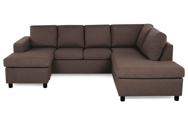 Crazy 4-sits Högervänd U-formad Small Soffa med Divan och Schäslong i Tyg, Brun