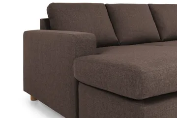 Crazy 4-sits Högervänd U-formad Small Soffa med Divan och Schäslong i Tyg - Brun - Products - Möbler - Soffa - Divansoffa & schäslongsoffa - 3 sits soffa med divan