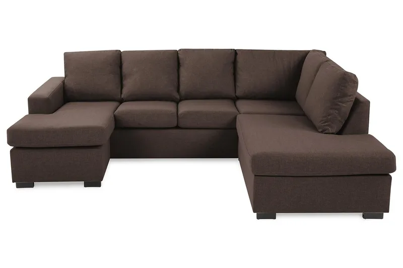 Crazy 4-sits Högervänd U-formad Small Soffa med Divan och Schäslong i Tyg - Brun - Products - Möbler - Soffa - Divansoffa & schäslongsoffa - 3 sits soffa med divan