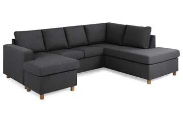 Crazy 4-sits Högervänd U-formad Small Soffa med Divan och Schäslong i Tyg - Mörkgrå - Products - Möbler - Soffa - Divansoffa & schäslongsoffa - 3 sits soffa med divan