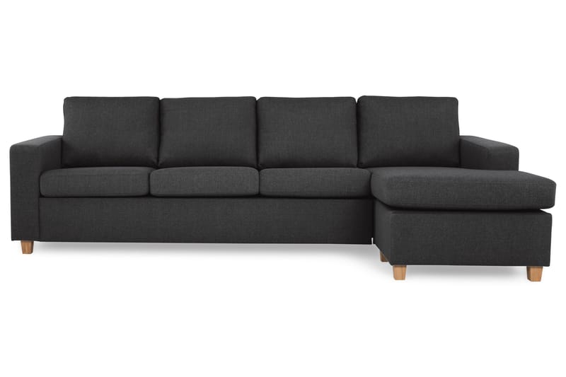 Crazy 4-sits Vändbar L-formad Divansoffa i Tyg, Antracit