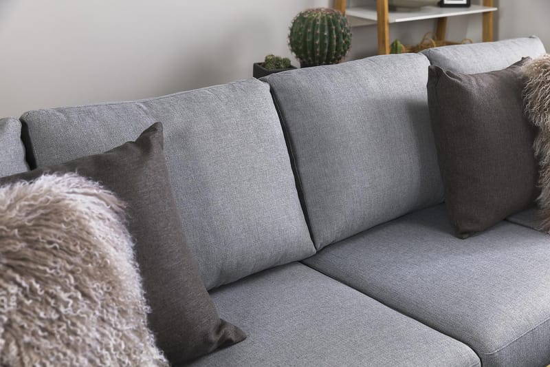 Crazy 4-sits Vändbar L-formad Divansoffa i Tyg - Grå - Products - Möbler - Soffa - Divansoffa & schäslongsoffa - 4 sits soffa med divan